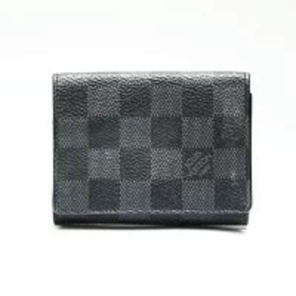 Louis Vuitton Damier Envelope Carte de Visite Card Case Wallet Black